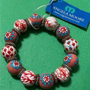 NWT Angela Moore red blue white   bracelet